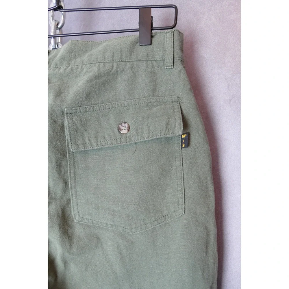 M/SF/T Mad Minds Utility Pants Mens M Olive Green Cotton‎ Linen Blend Casual